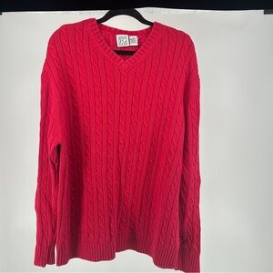 Men’s XXL Vintage 100% cotton Red‎ Cable Knit Sweater